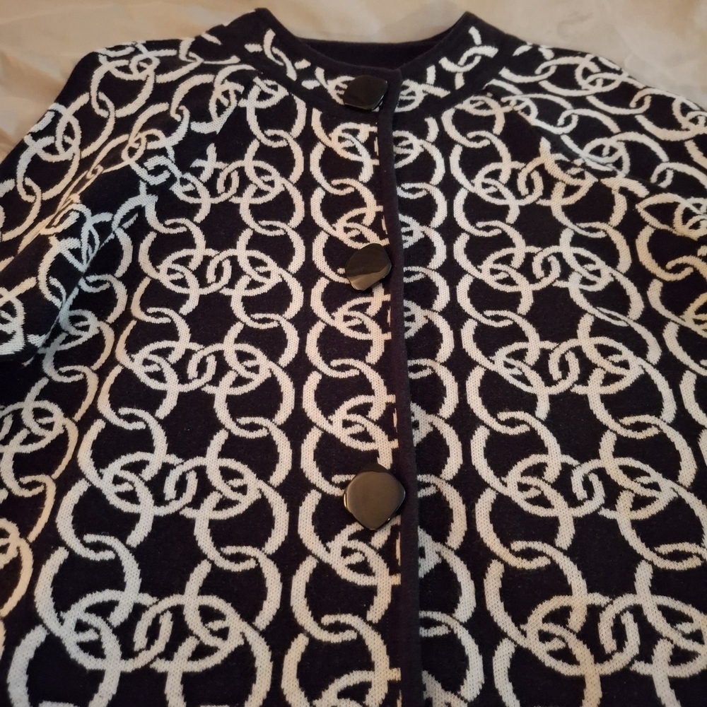 Christopher & Banks Women's Monochrome Knit Cardigan - Picture 4 of 10